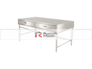 meja stainless dengan laci