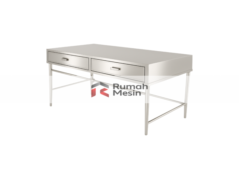 meja stainless dengan laci