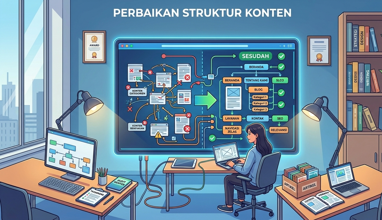 perbaikan struktur konten