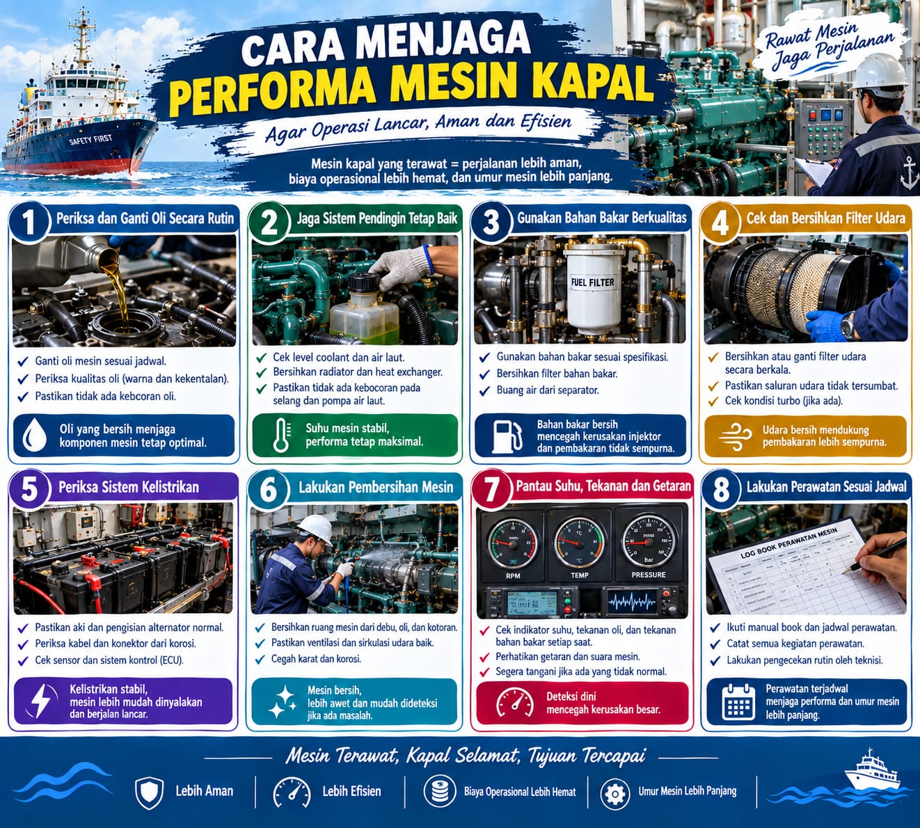 cara menjaga performa mesin kapal
