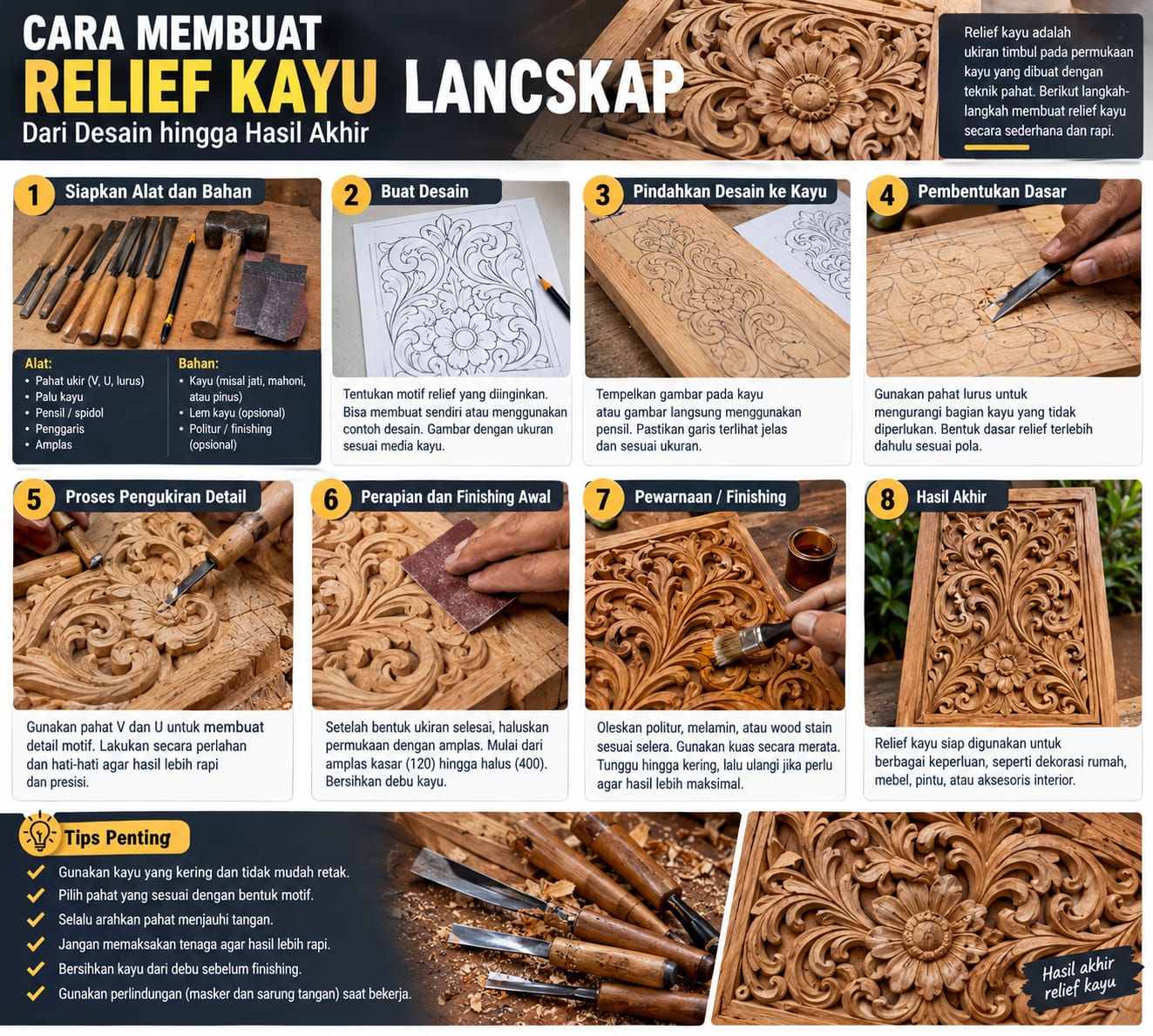 cara membuat relief kayu