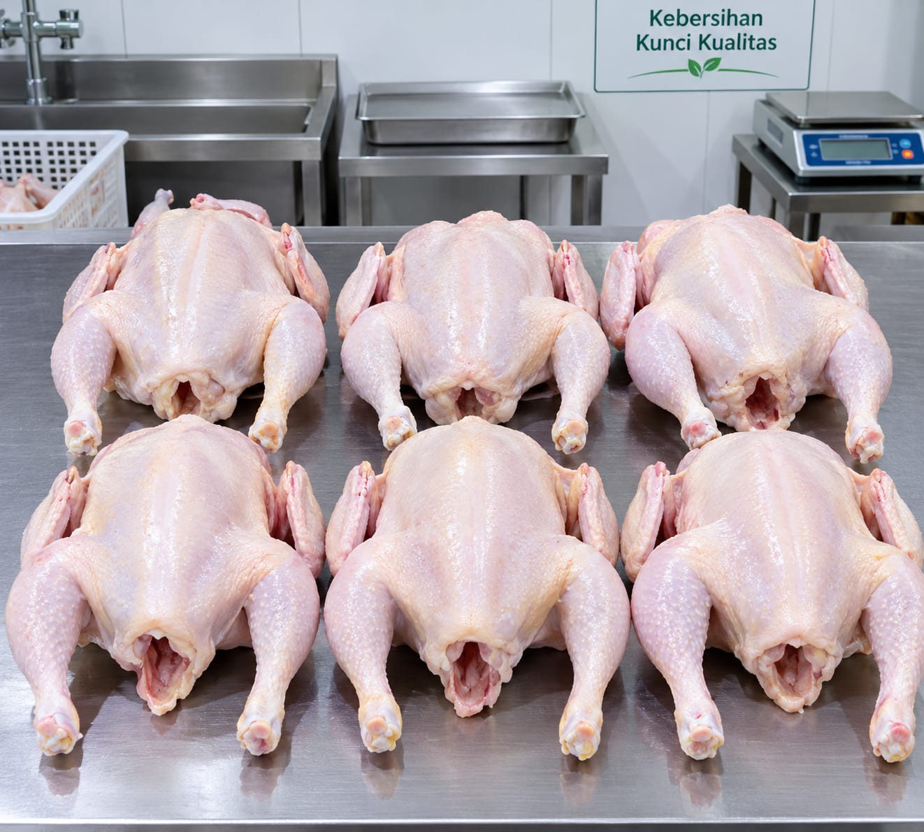 hasil karkas ayam tetap bersih